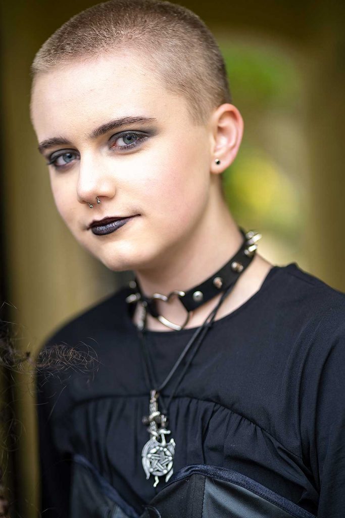 Young woman at Whitby Goth Weekend 2021