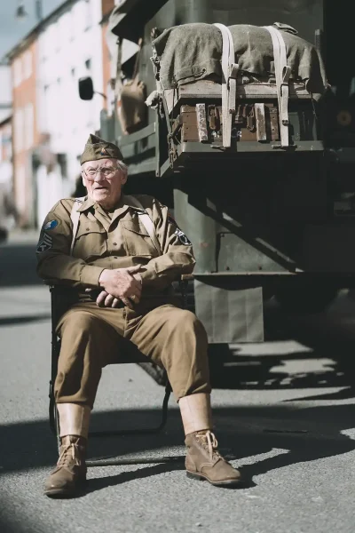 Military Man & Vehicle at Welshpool 1940s Weekend